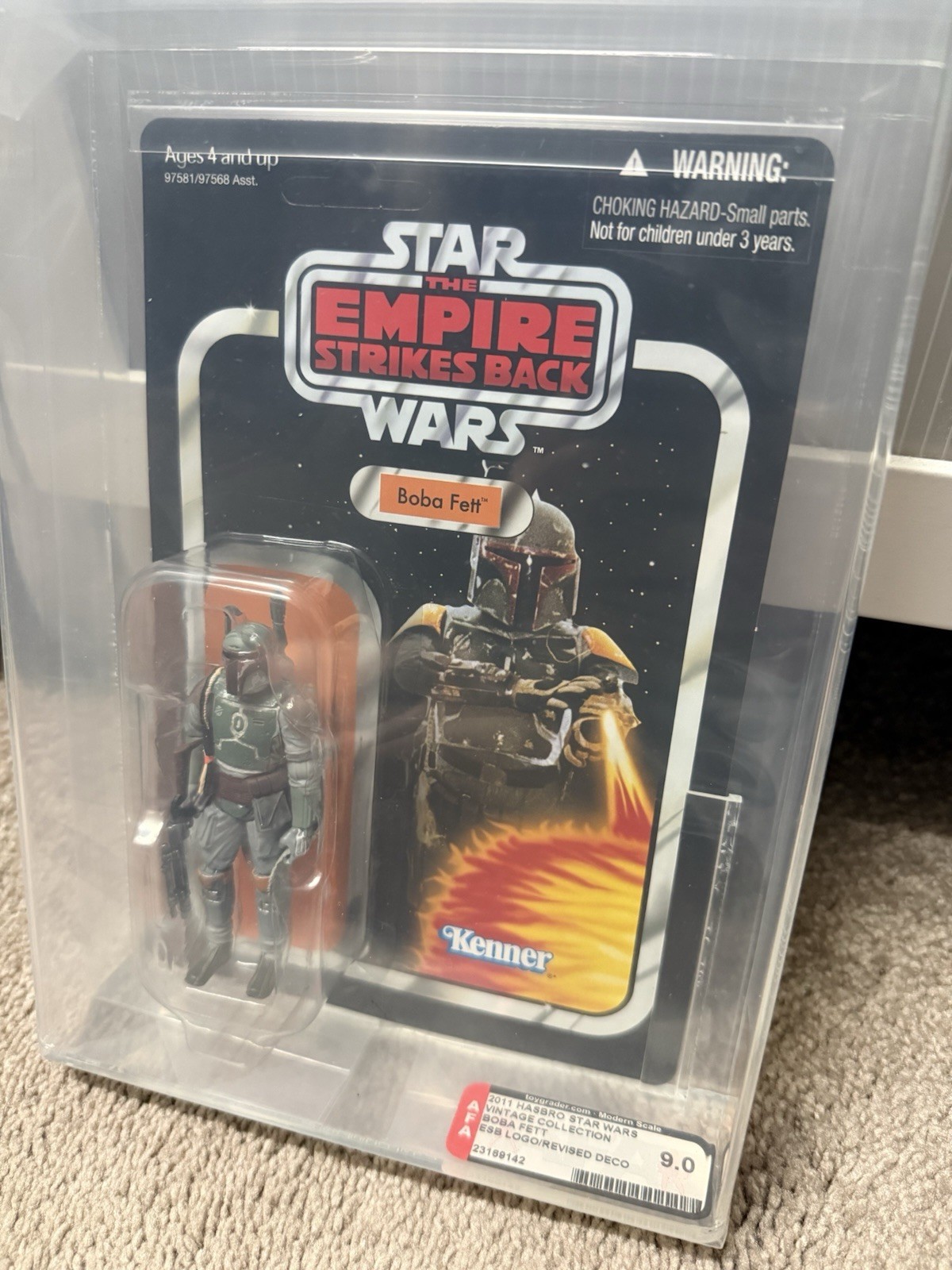 2010 Star Wars Collezione Vintage VC09 ESB Boba Fett - NON PERFORATO - AFA 9.0