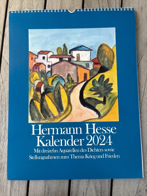 Hermann Hesse Kalender 2024 🌸Aquarelle – Krieg & Frieden