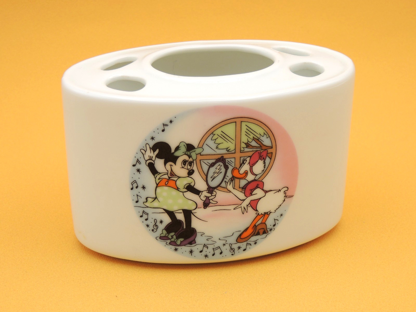 Porte Brosse A Dent Vaisselle Ancienne MINNIE DAISY - Walt Disney Production