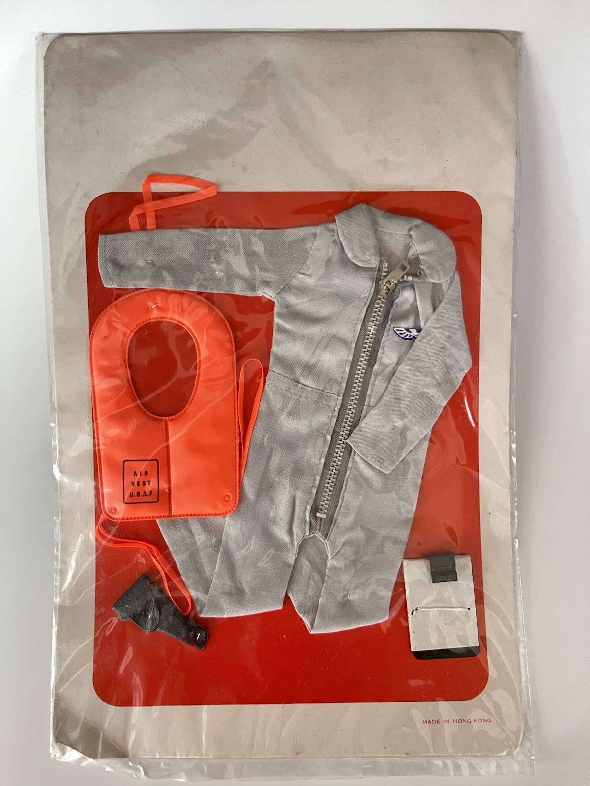 Gilet aereo vestito pilota 12" compatibile GI Joe vintage anni 60 70 Hong Kong cardato