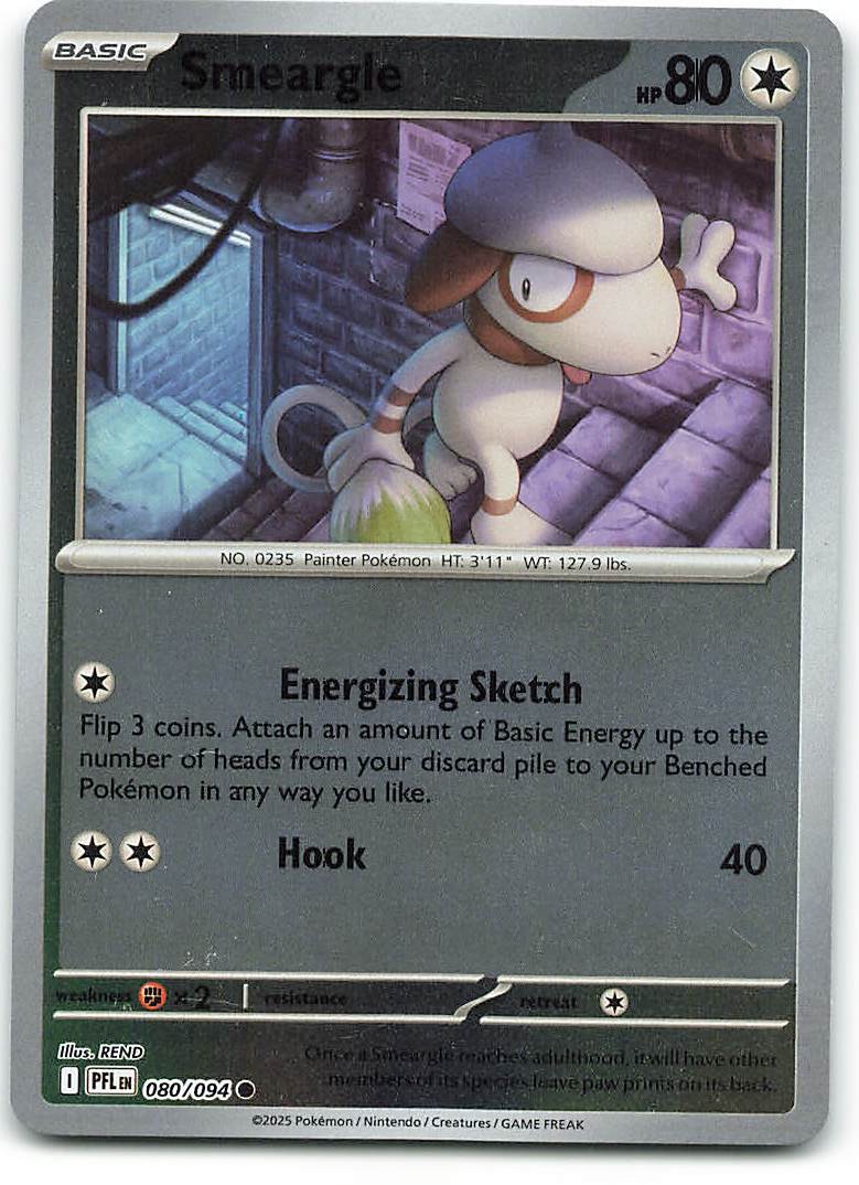 Smeargle 080/094 Fiamme Fantastiche Comuni Pokemon Reverse Holo