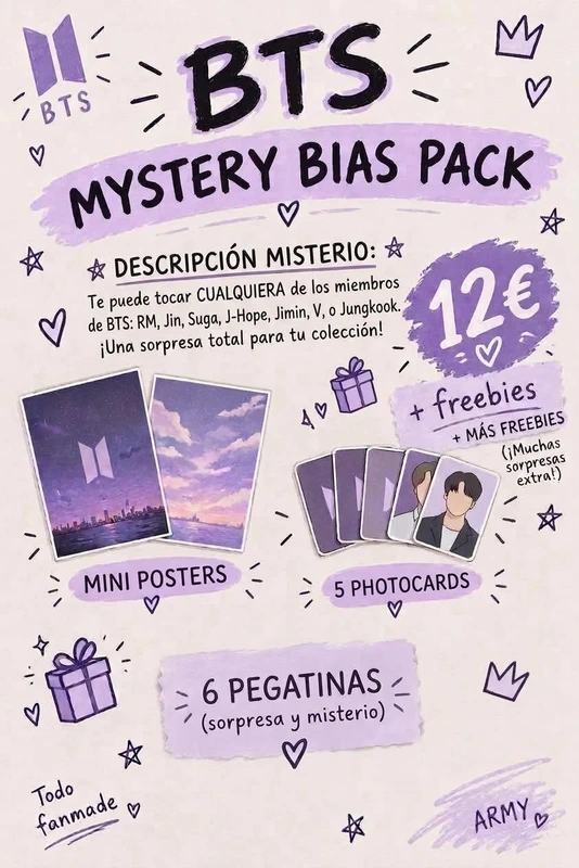 Mystery Bias Pack BTS (Photocards + Mini Pósters + Sorpresas)