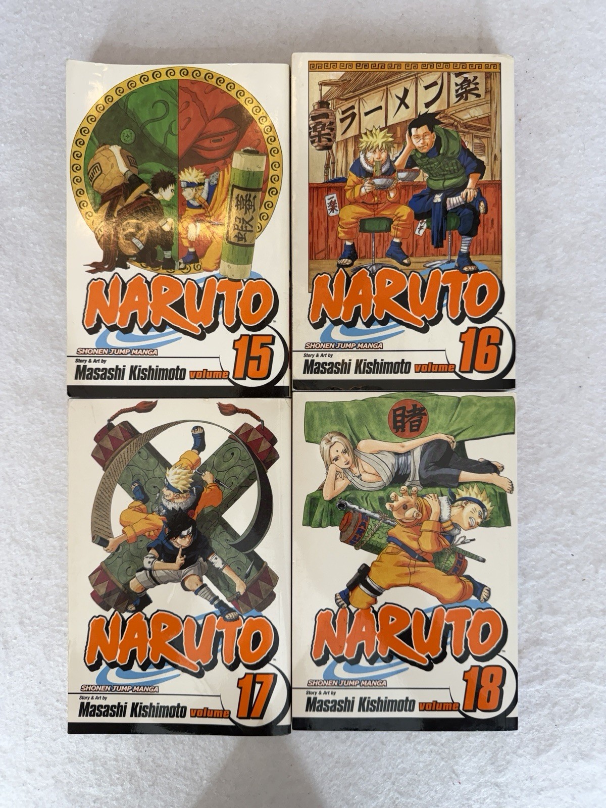 Lotto 4 libri manga Naruto Masashi Kishimoto 15-18