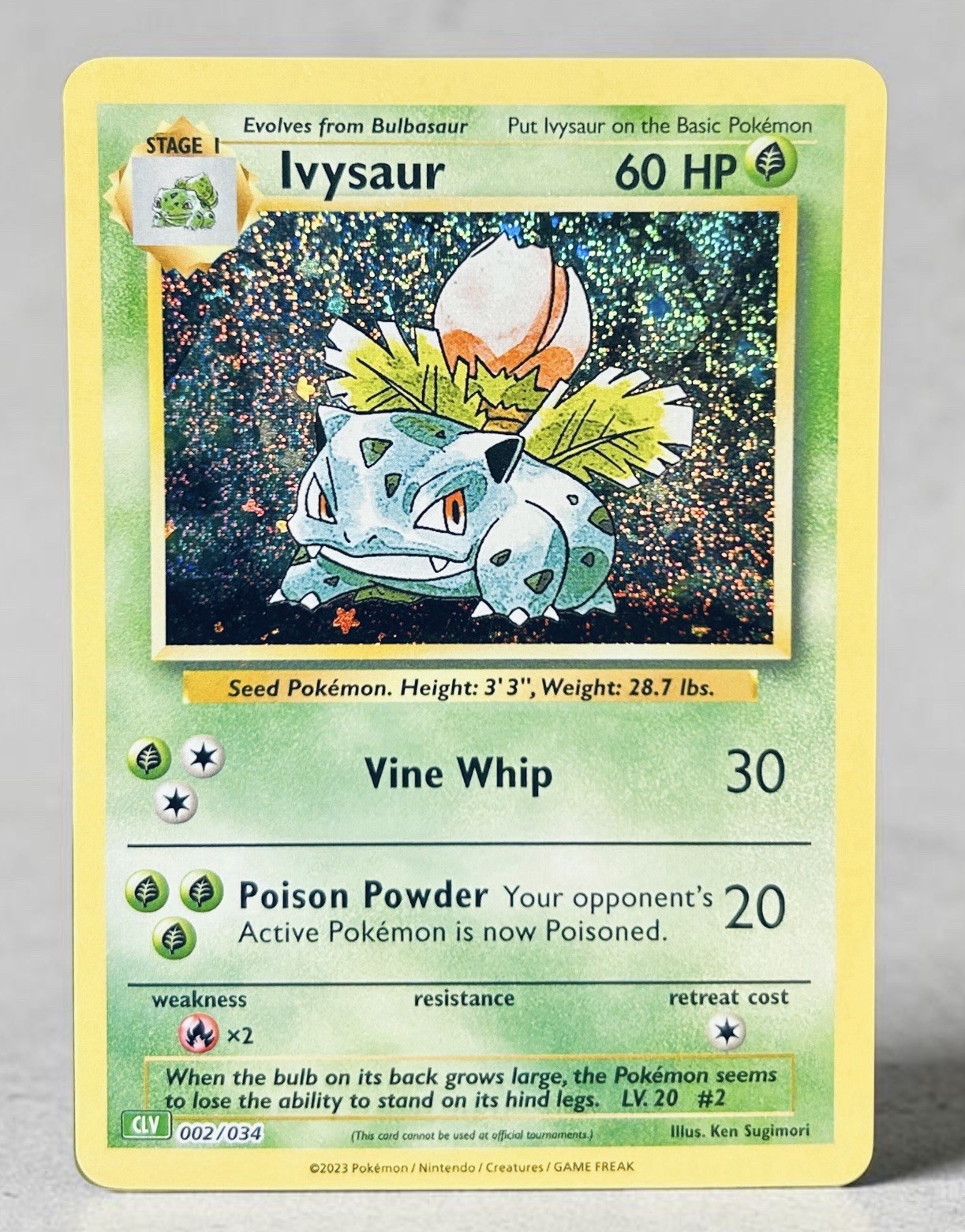 Pokemon Ivysaur #002/034 CLV: Gioco di Carte Collezionabili Classico (Leggi Descrizione) 🔥 