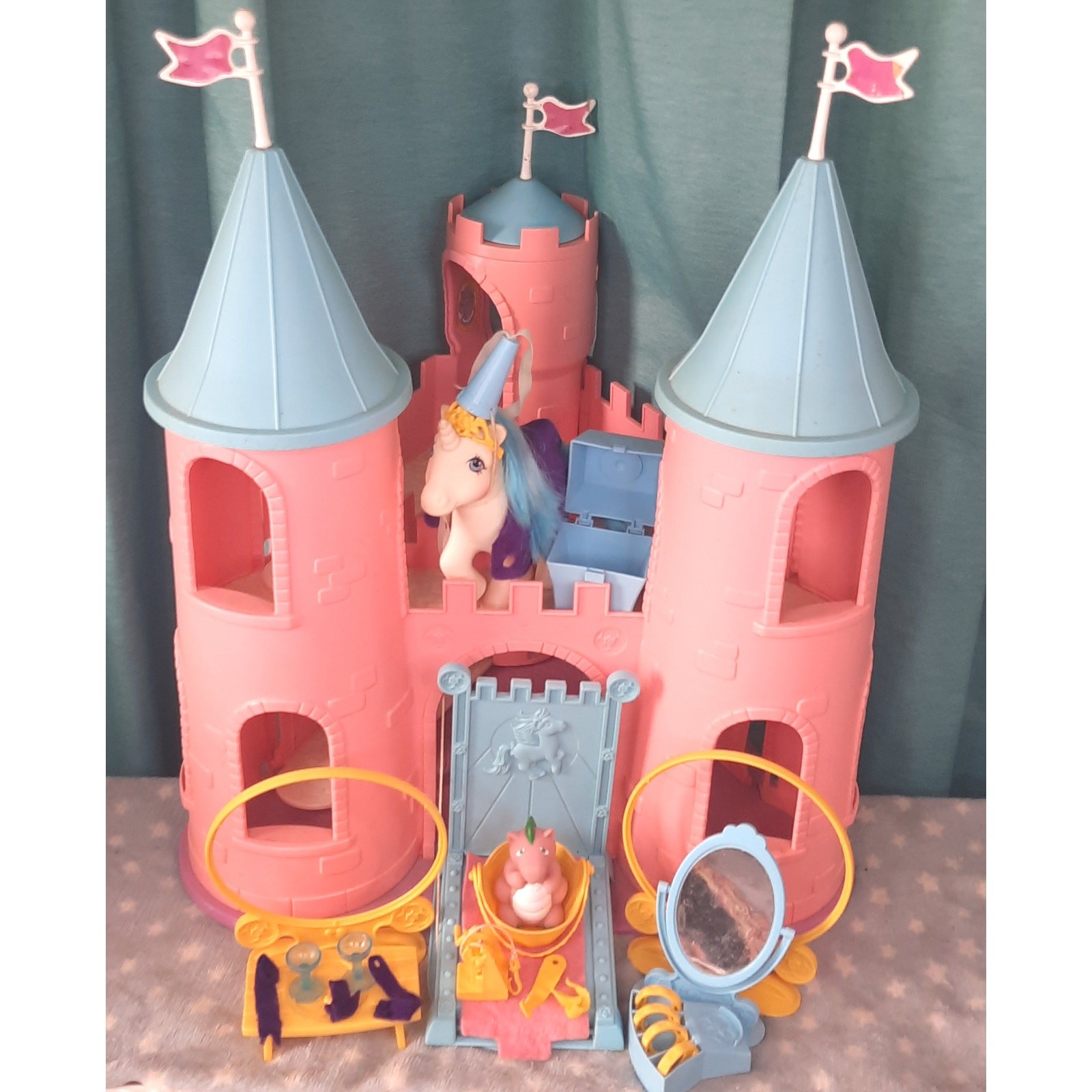 Vintage G1 My Little Pony Pink Dream Castle quasi completo Hasbro MLP Playset