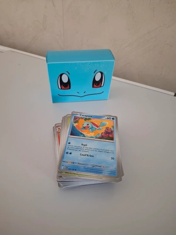 Lot de 100 cartes pokemon différentes sans doubles avec brillantes + boite de rangement