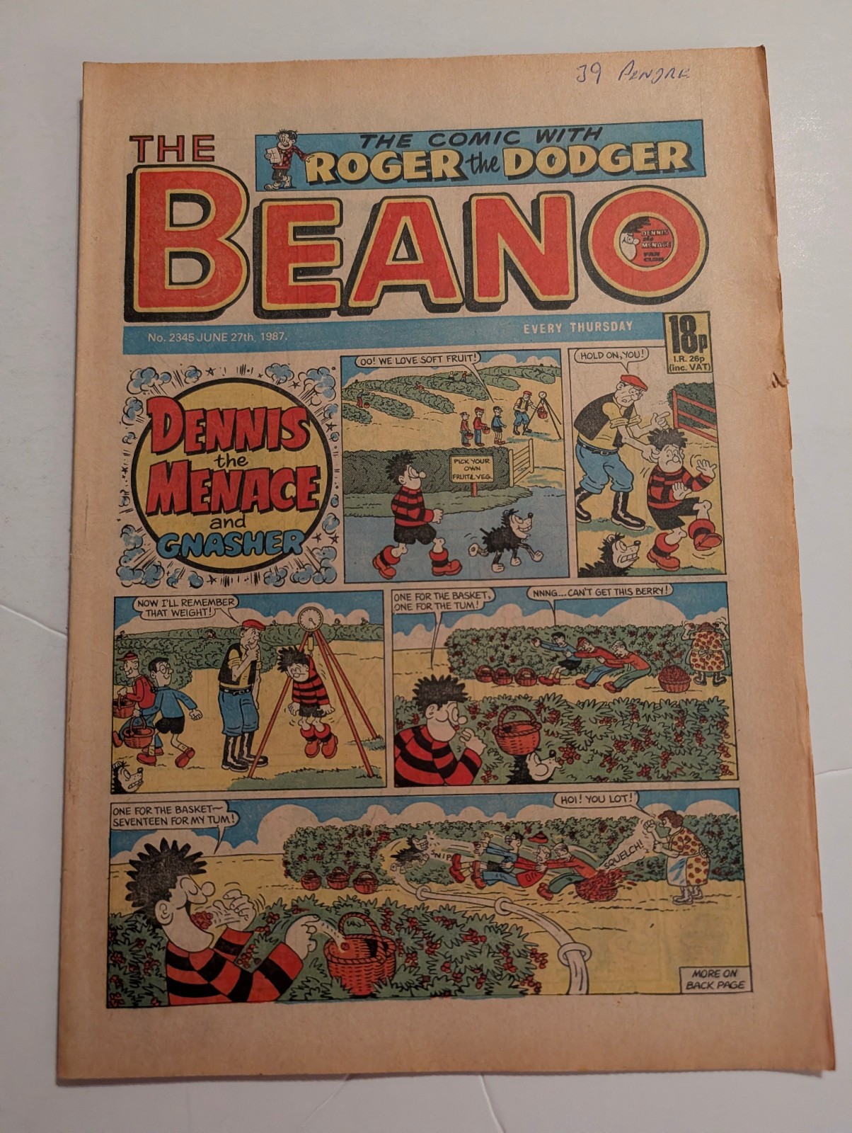Beano Comic No 2345 June 27th 1987.