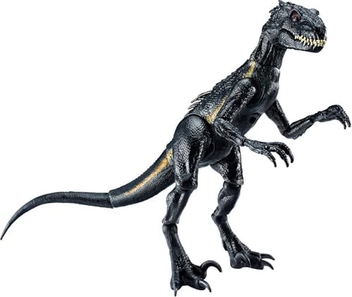 Action Figure Indoraptor Dinosauro Giocattolo, Nero, Giunti Mobili, Film da Collezione