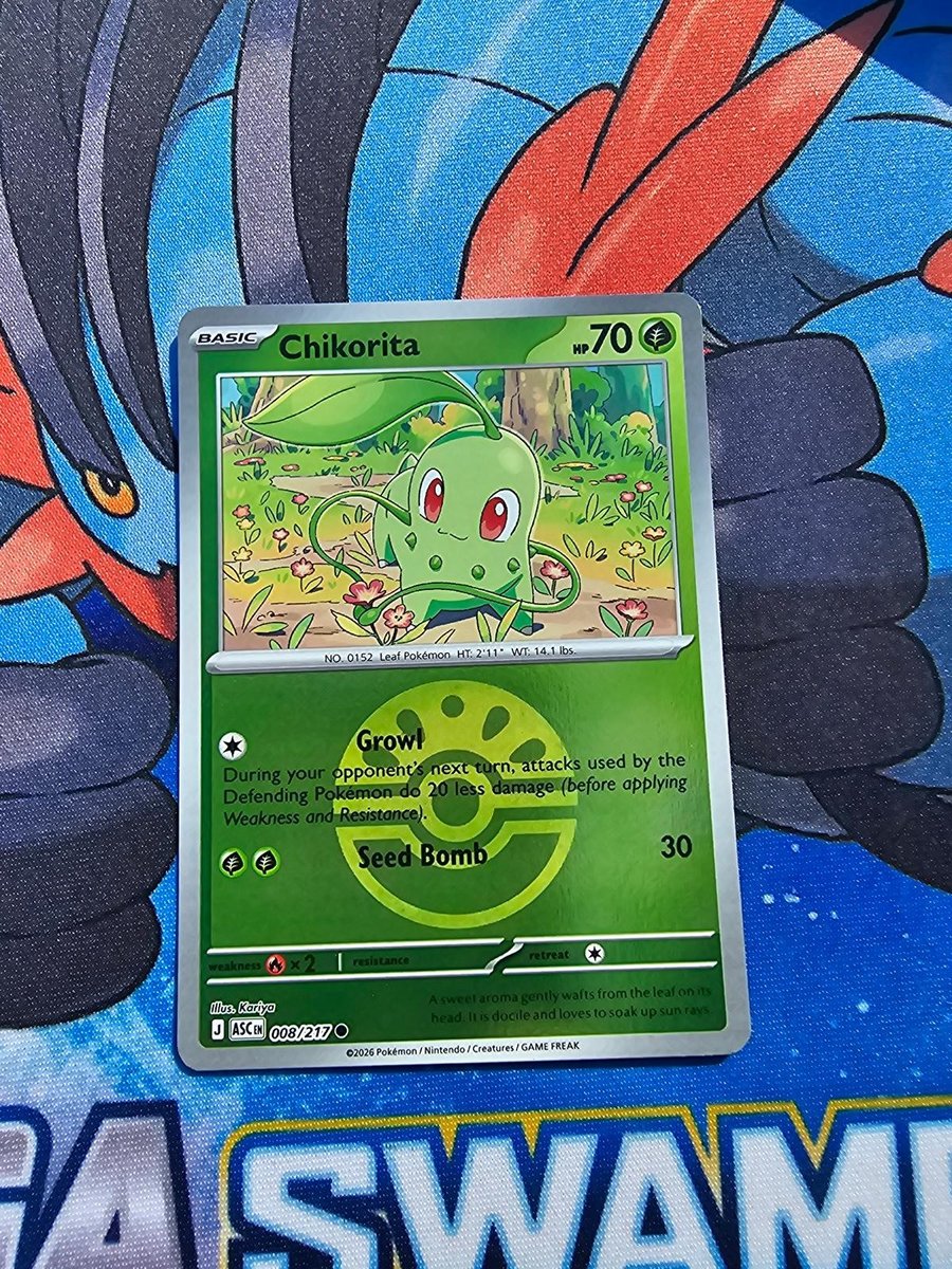 Chikorita (Friend Ball) 008/217 Eroi Ascesi Comuni Pokemon Reverse Holo NM