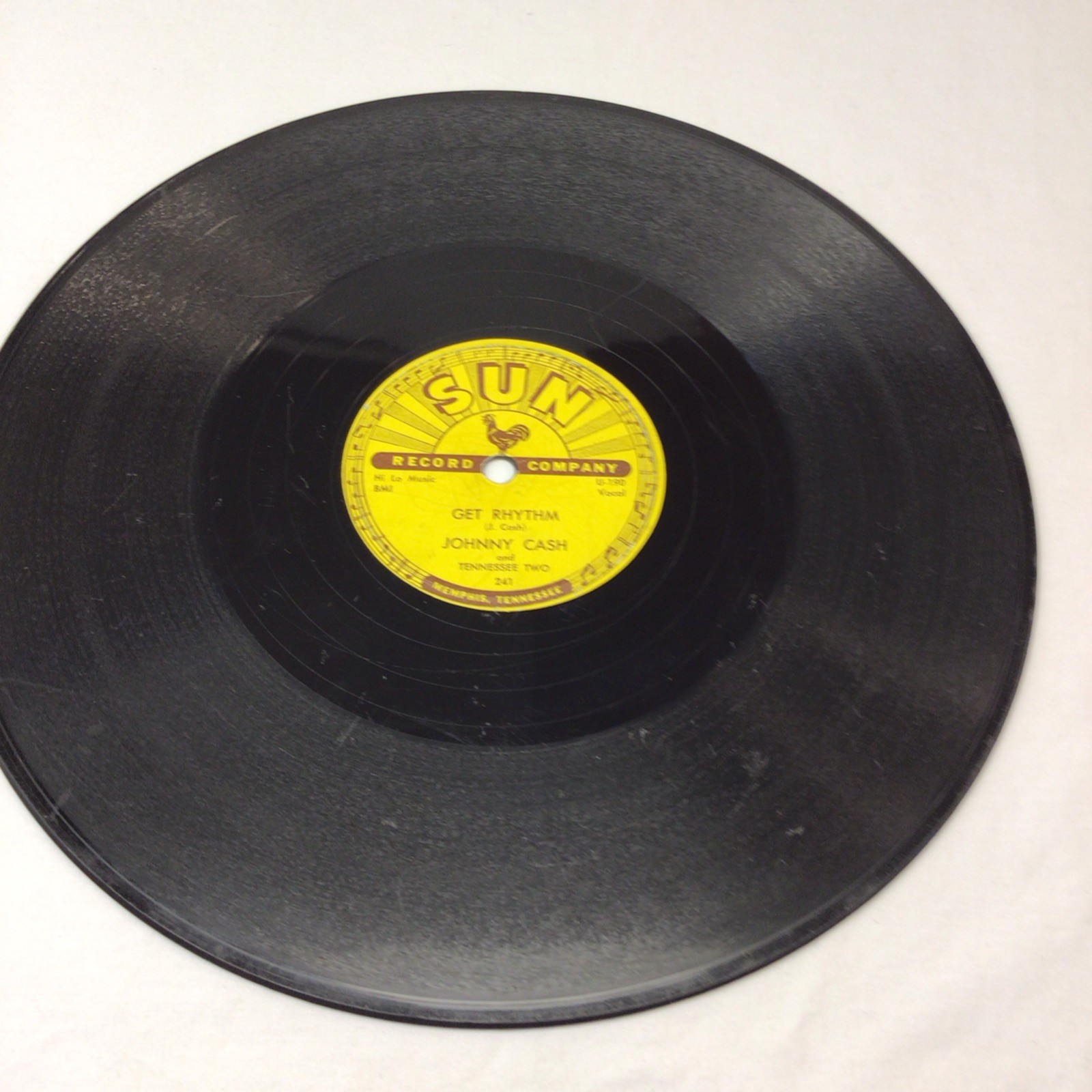 Johnny Cash Sun 78 RPM Single IWALK THE LINE/GET RYTHM