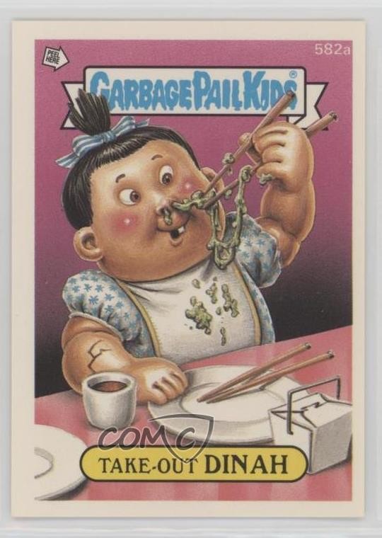 1988 Topps Garbage Pail Kids Series 15 Take-Out Dinah (Astrology Back) #582a d8k
