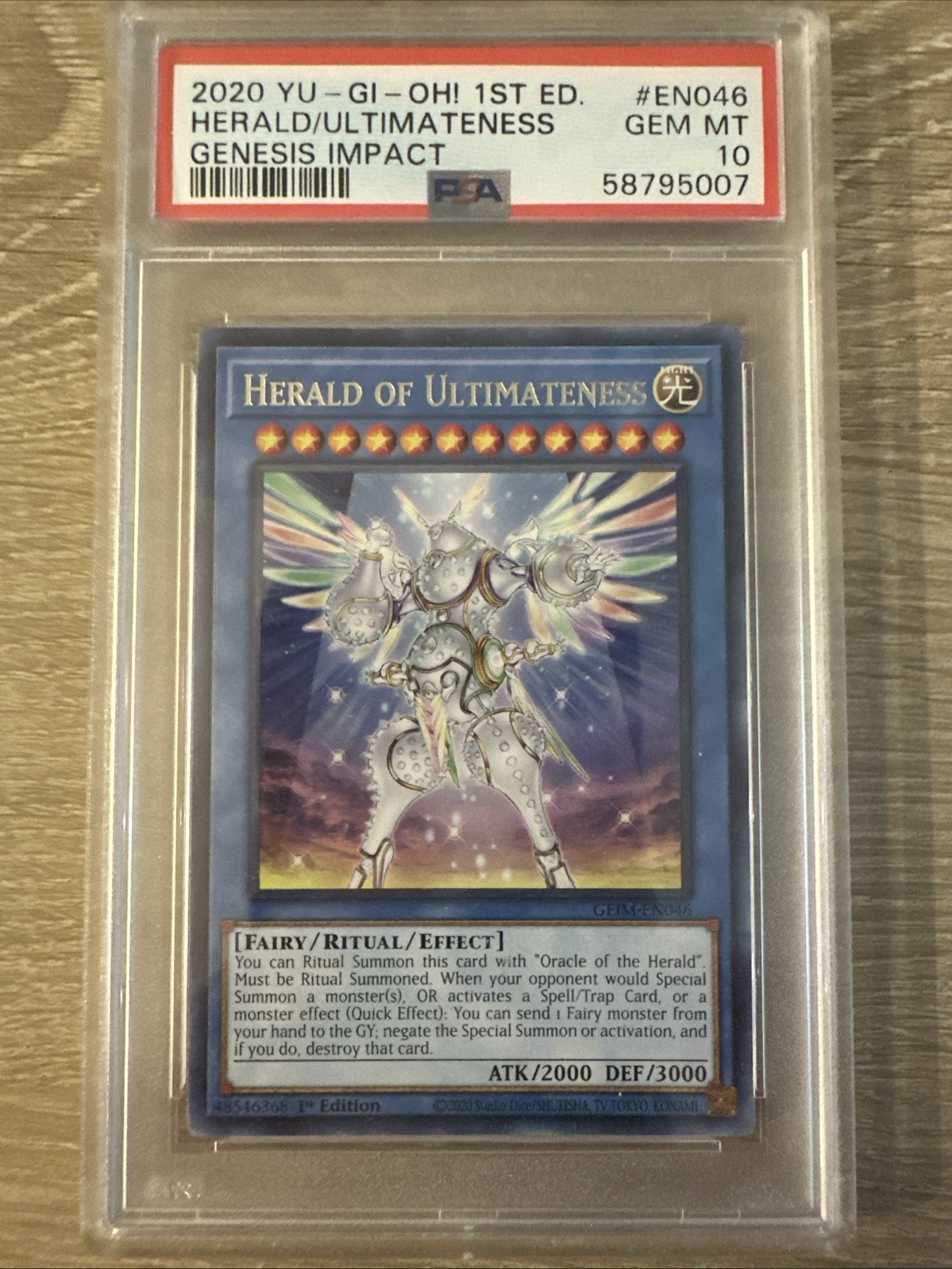 HERALD OF ULTIMATENESS GEIM-EN046 1° PSA 10 MT YUGIOH