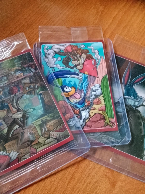 Lotto 3 carte da collezione coyote vs acme