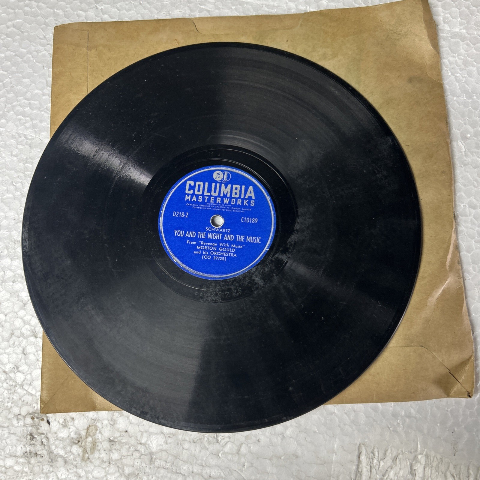 Morton Gould Good Night Sweetheart/You And The Night And The Music Columbia 78