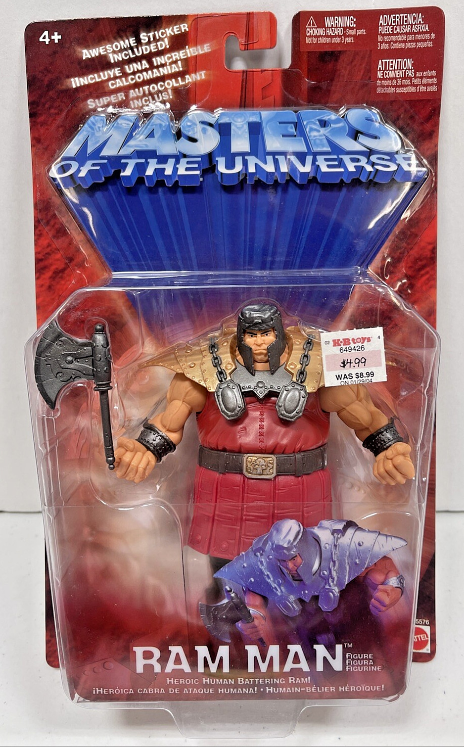 Masters of The Universe Ram Man - Mattel 2002 - MOC