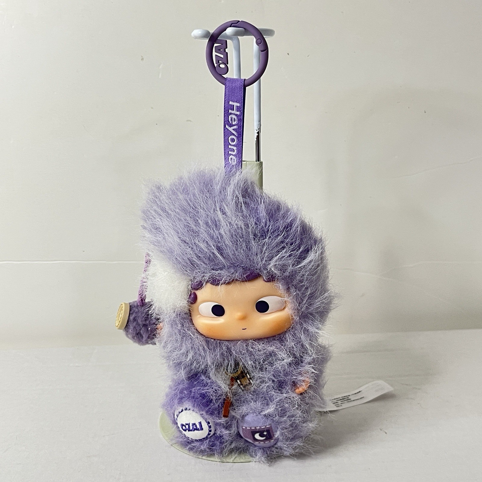 Ciondolo portachiavi giocattolo HEYONE OZAI incorniciato in memoria 6" peluche viola peluche figura