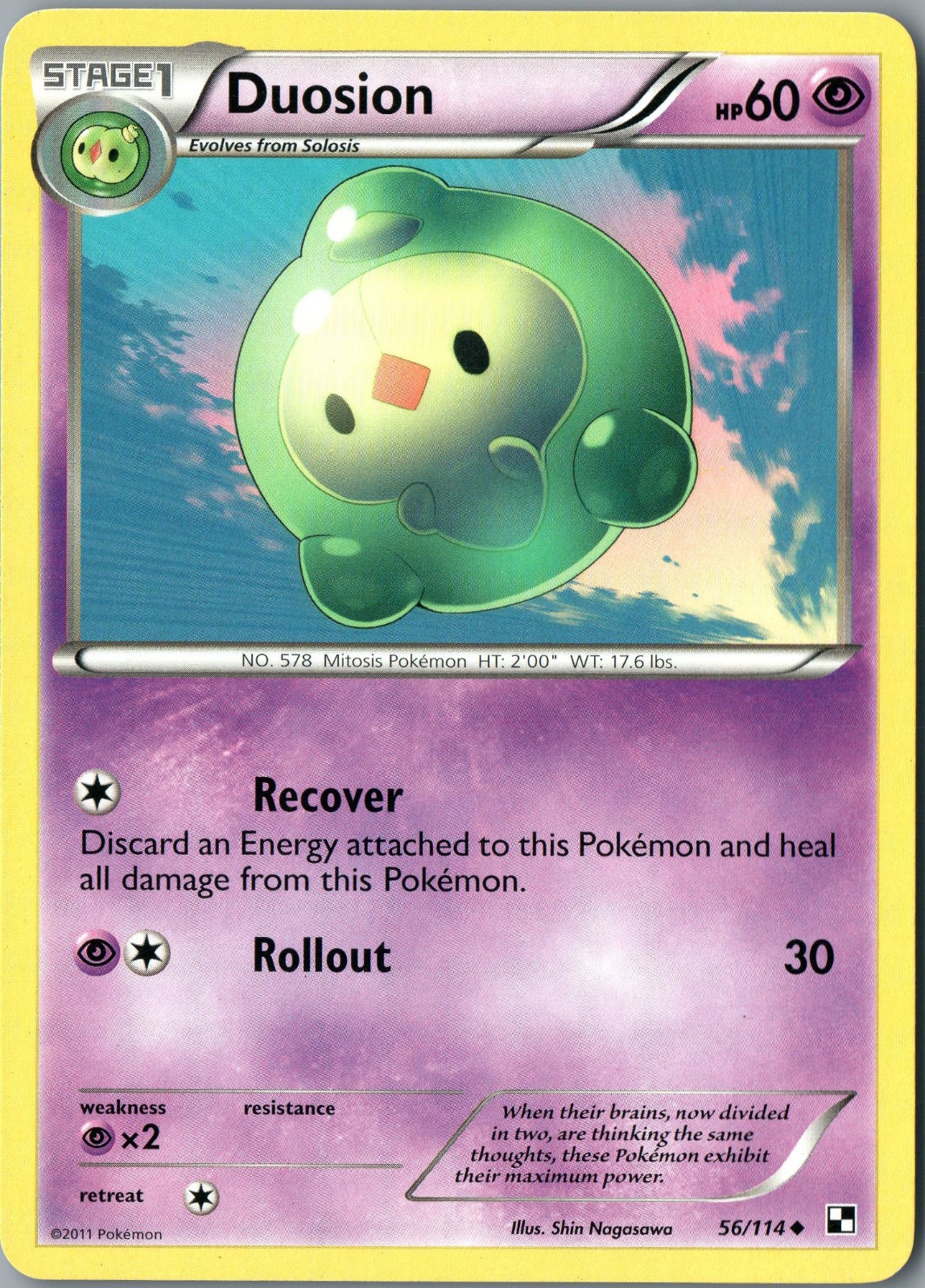Duosion Uncommon Bianco e Nero 56/114 quasi nuovo - Pokemon
