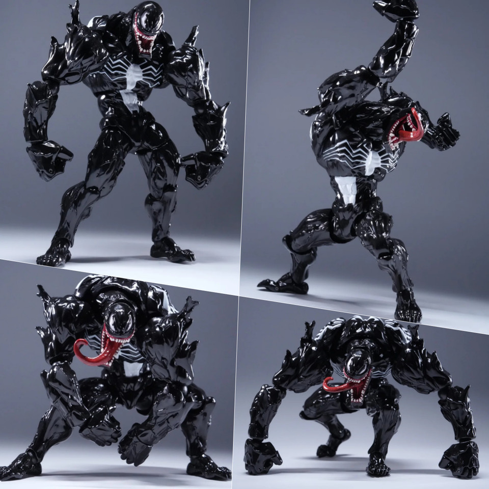 PC TOYS No.03 The Amazing Venom Spider-Man Glossy Black Color 1/12 Action Figure