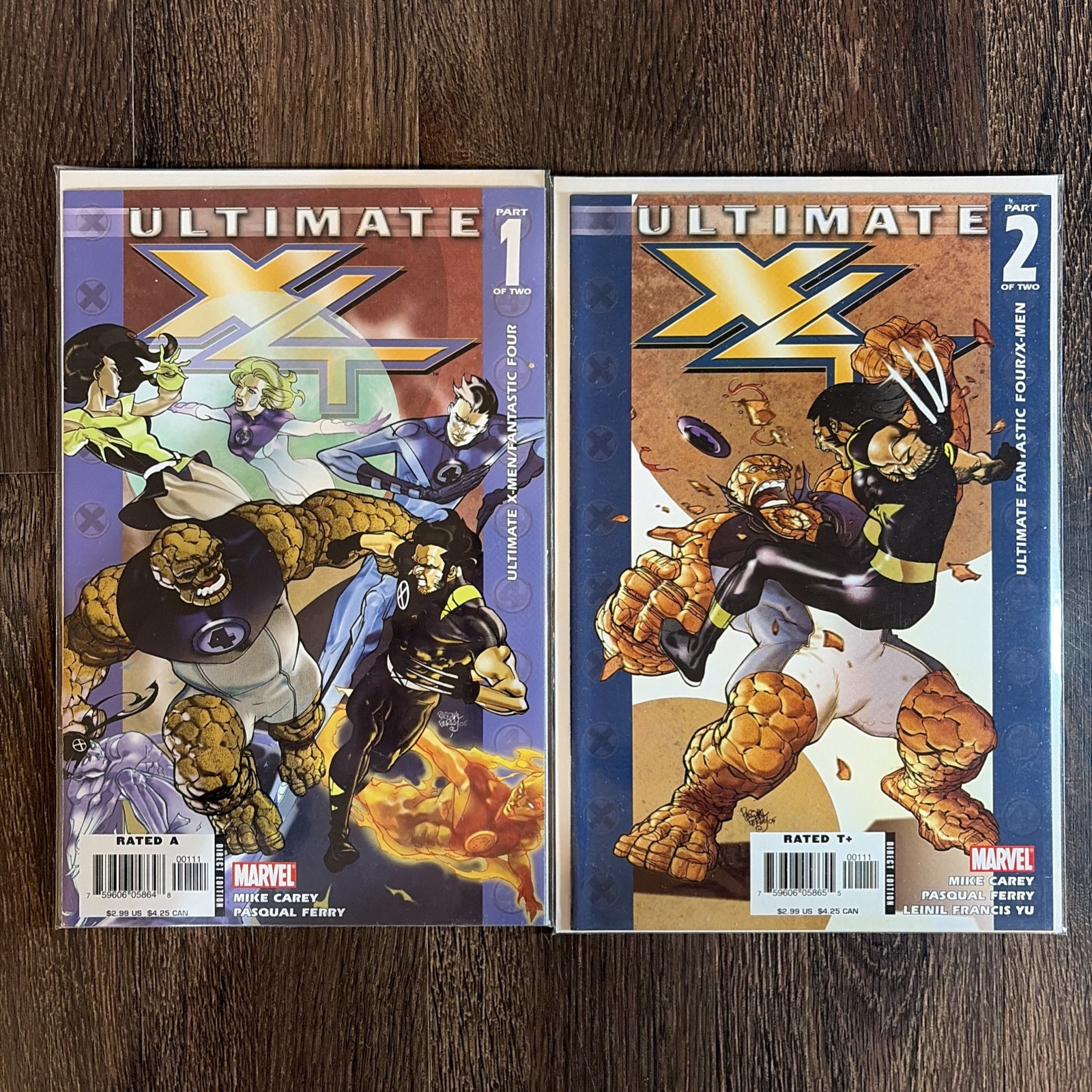 Ultimate X4, X-Men Fantastic Four numeri 1 e 2 fumetto marvel serie completa