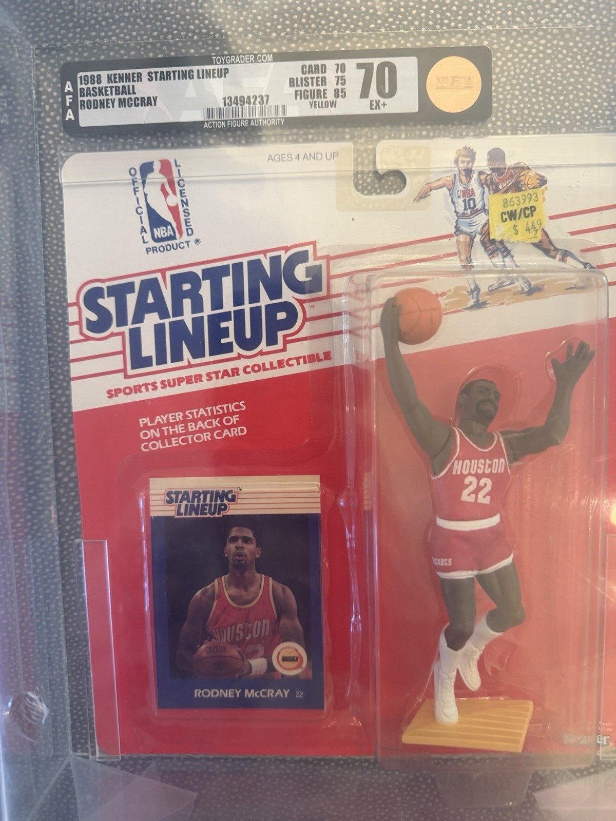 1988 KENNER START LINEUP NBA BASKETBALL RODNEY MCCRAY HOUSTON ROCKETS SGC