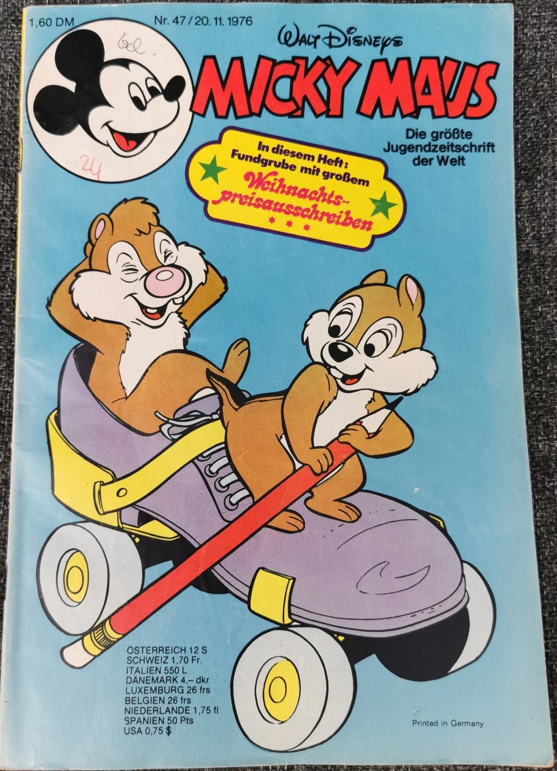 Topolino Quaderno 47 - 20.11.1976 Walt Disney Lista dei Desideri Natale Pubblicità