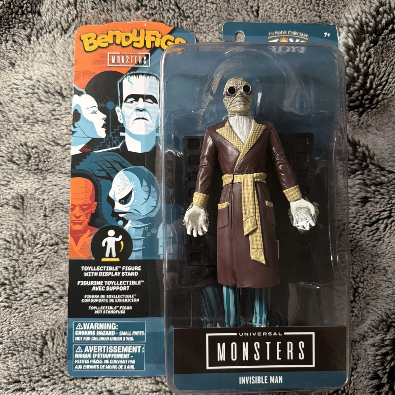 Figurina Noble Collection Bendy Figs Uomo Invisibile Serie 2 2022 7" Nuova