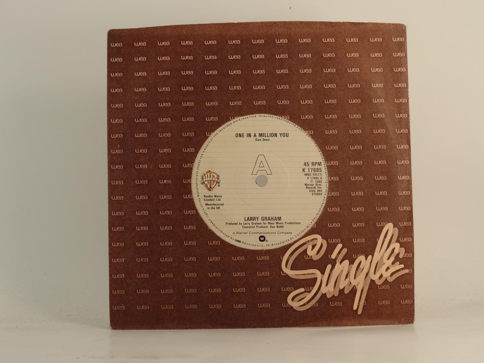 LARRY GRAHAM ONE IN A MILLION YOU (69) 2 Track 7" Single including Company Sleev