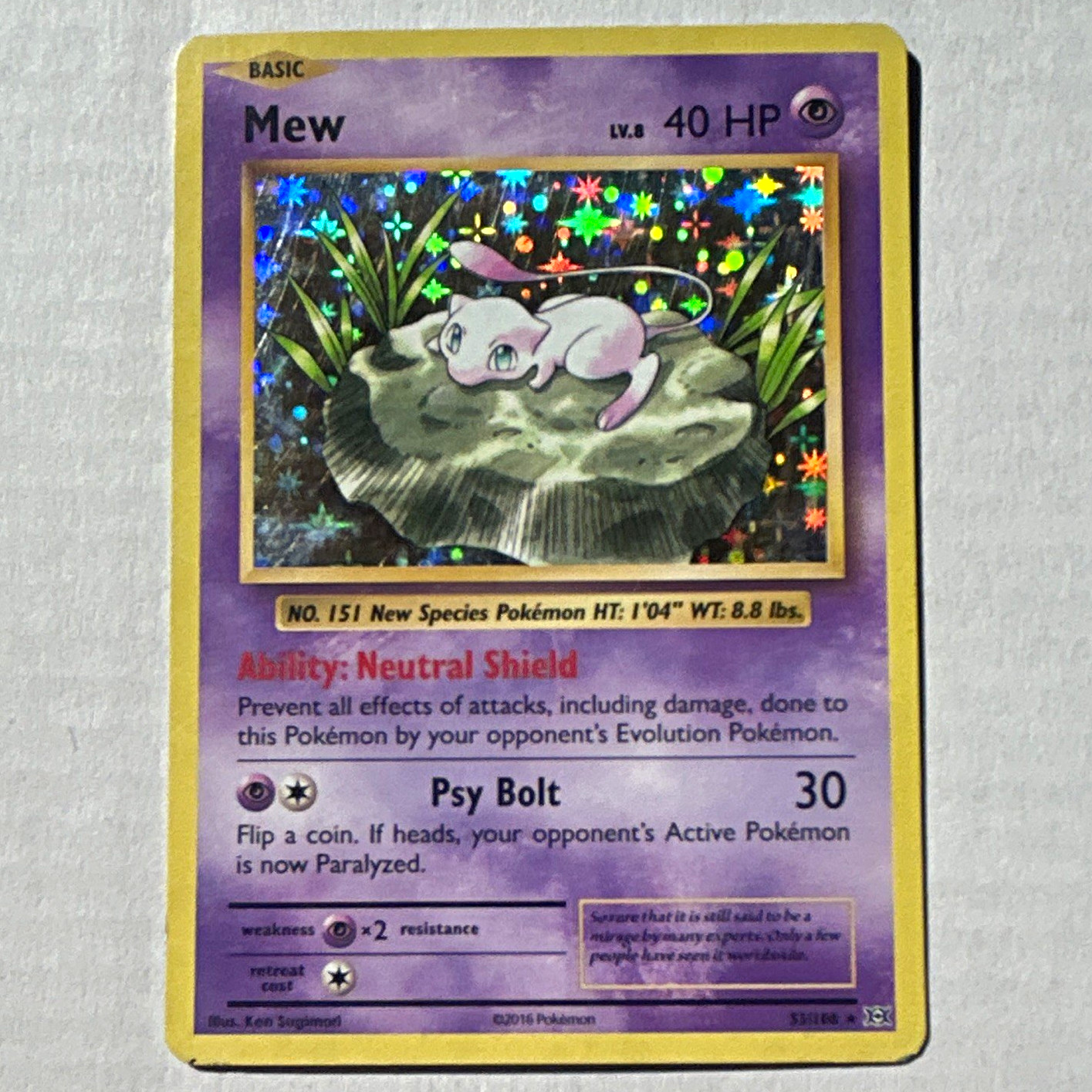 Pokemon TCG Mew 53/108 Evoluzioni Holo Raro Holo Inglese 2016 40 HP