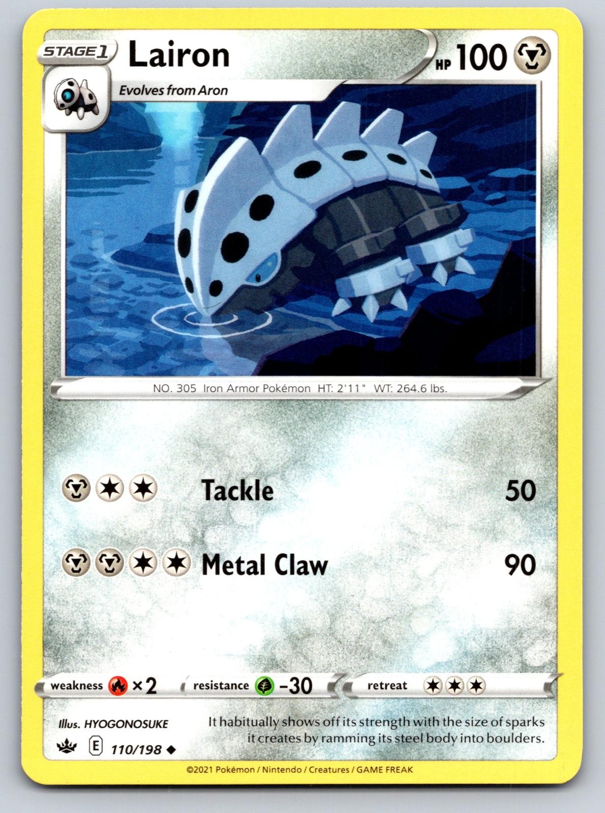 Pokemon Regno Ghiacciante Lairon 110/198 Non Comune Quasi Nuovo