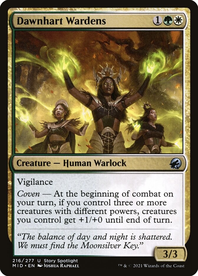 Dawnhart Wardens 216 Innistrad: Caccia di Mezzanotte Magic: The Gathering