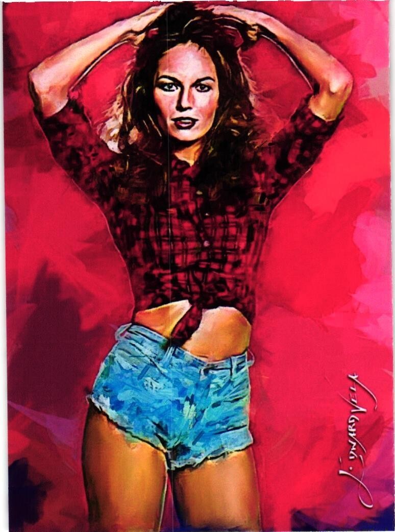 Carta Stampa Catherine Bach 2019 Autentica Artista Firmata Edizione Limitata 42 di 50