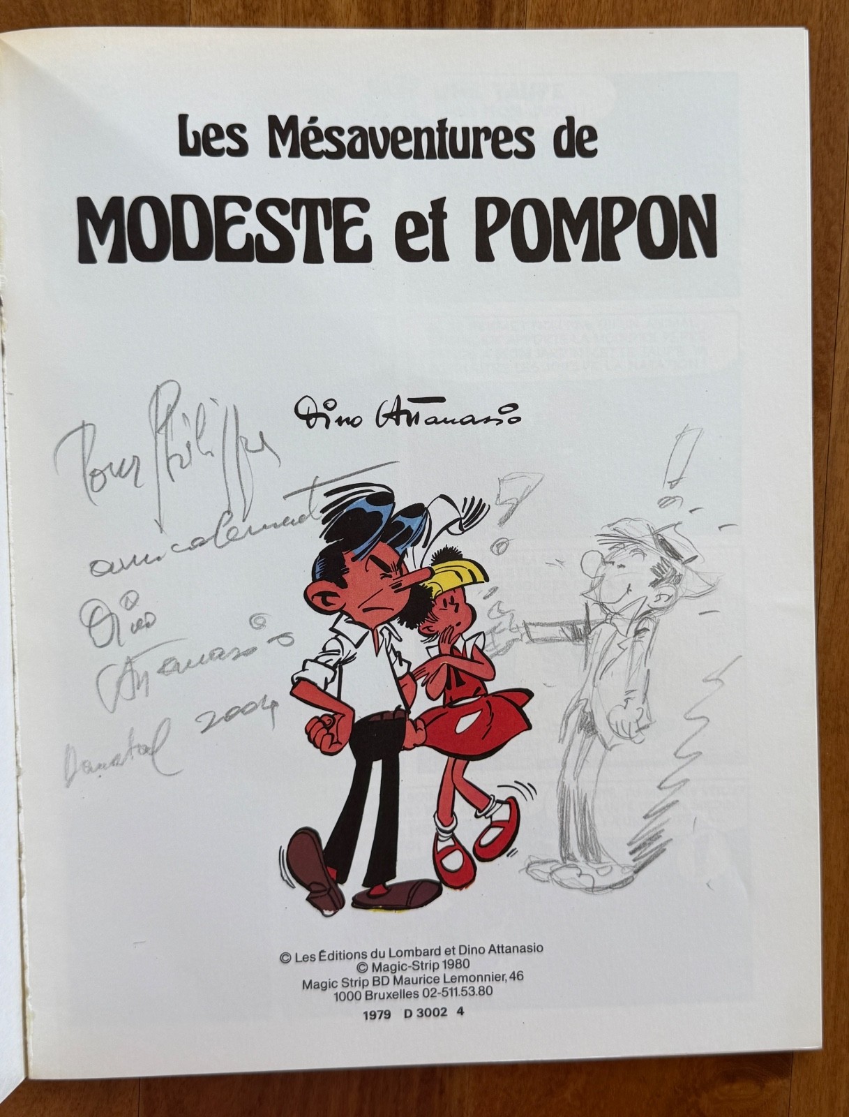 Attanasio modeste et pompon 1 magic strip avec dessin dédicace EO Etat Neuf