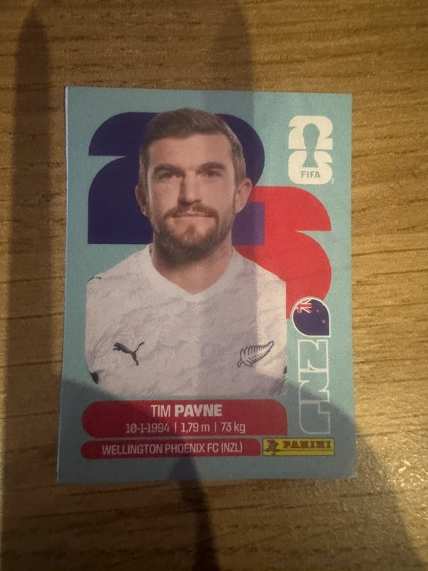 Panini FIFA World Cup WM 2026 Sticker - Tim Payne - NZL6