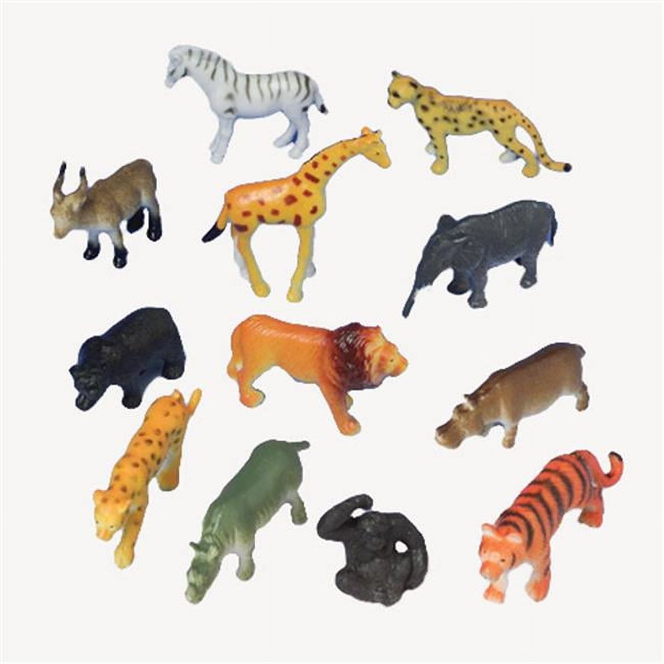 US Toy Mini Wild Animal Figures 2.5 Inch Assorted Plastic Safari Toys