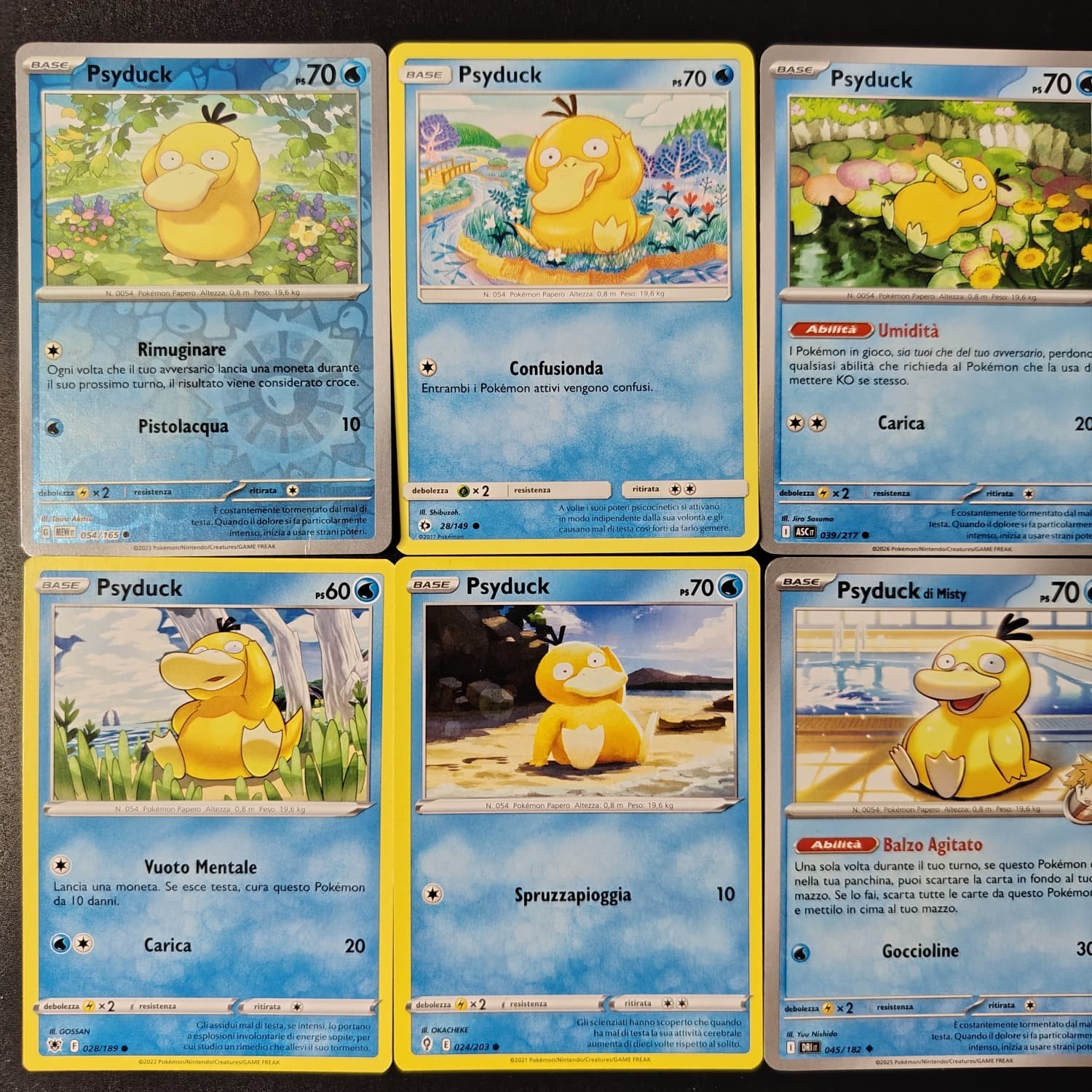 Pokemon Lotto Psyduck Reverse Holo Collezione Cards Collection Vintage Lot