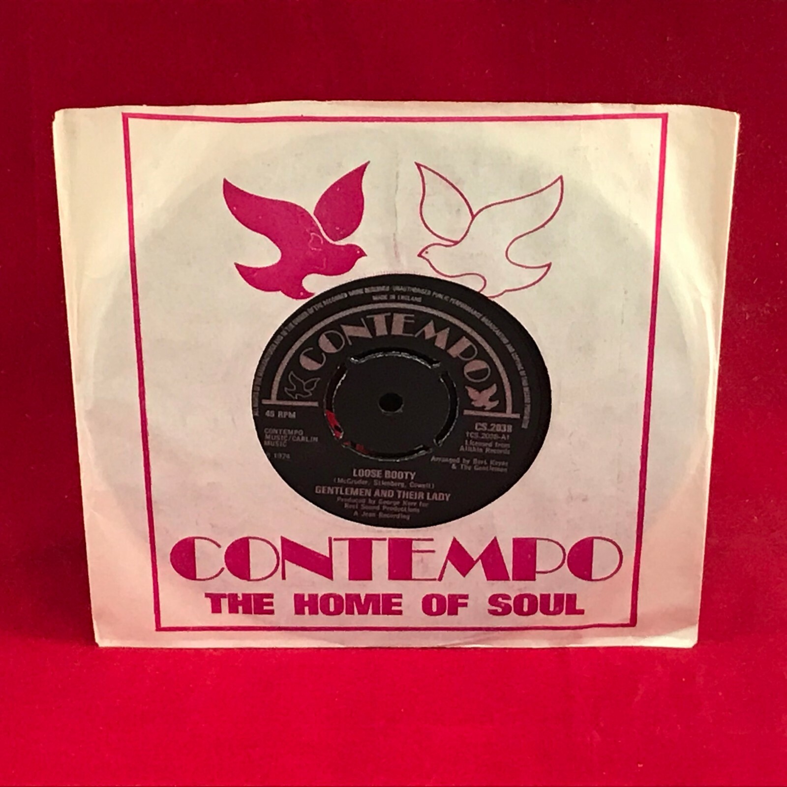 GENTLEMEN AND THEIR LADY Loose Booty 1974 UK 7" Vinyl single contempo 45 record