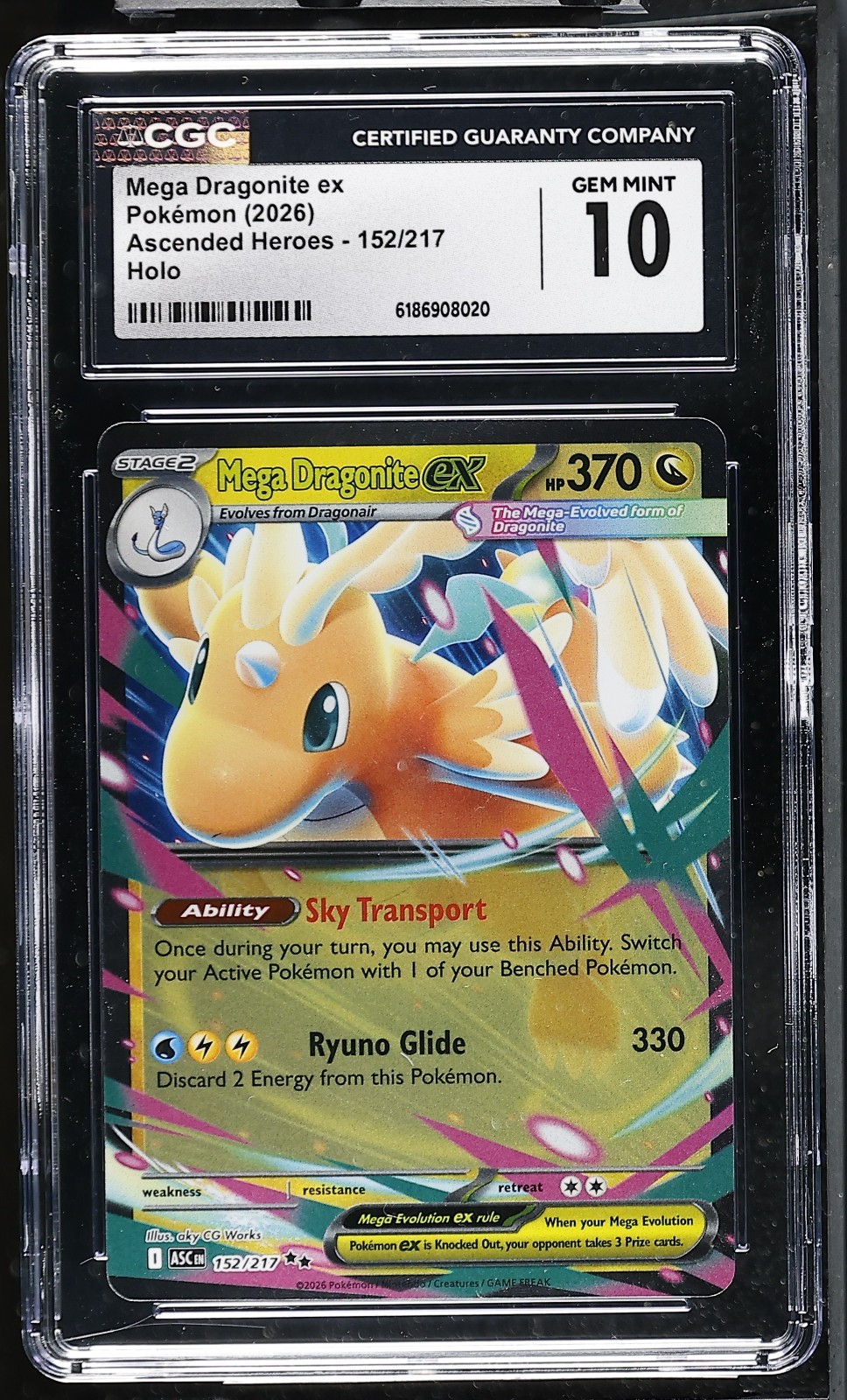 Pokemon Mega Dragonite ex 152/217 Ultra Rara Eroi Ascesi - CGC 10 Gemme Ottime Condizioni