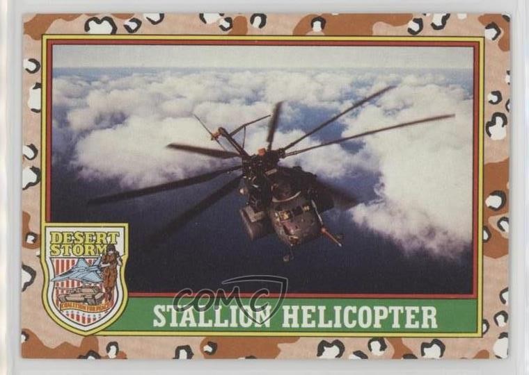 1991 Topps Desert Storm Stallion Helicopter (Yellow Desert Storm) #8 0f6