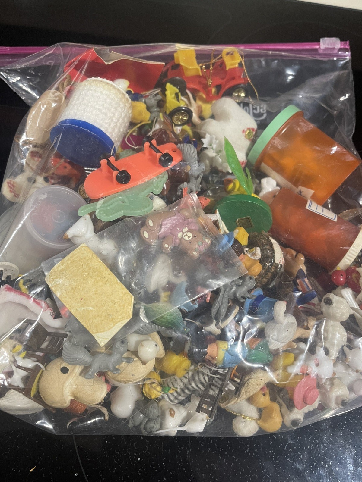 BORSA A MANO VINTAGE DI PICCOLI!  Lotto Artigianali Piccole Figurine Vintage Animali Nuovi