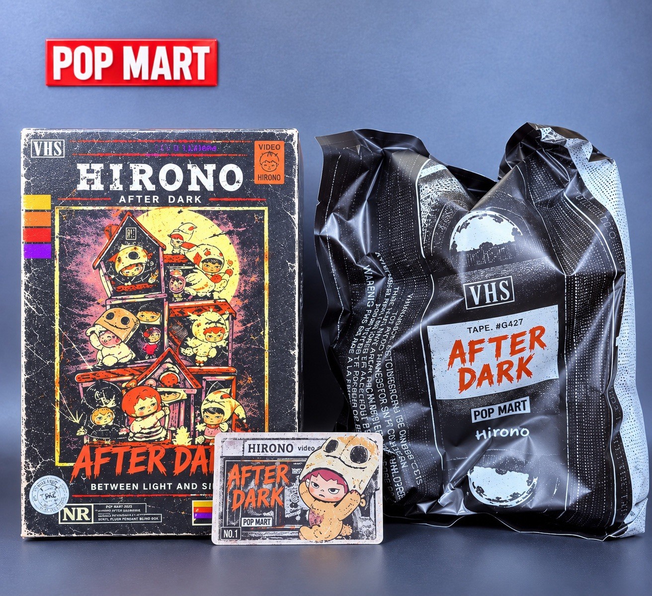 Popmart Hirono After Dark ciondolo peluche vinile MASCHERATO stesso giorno post