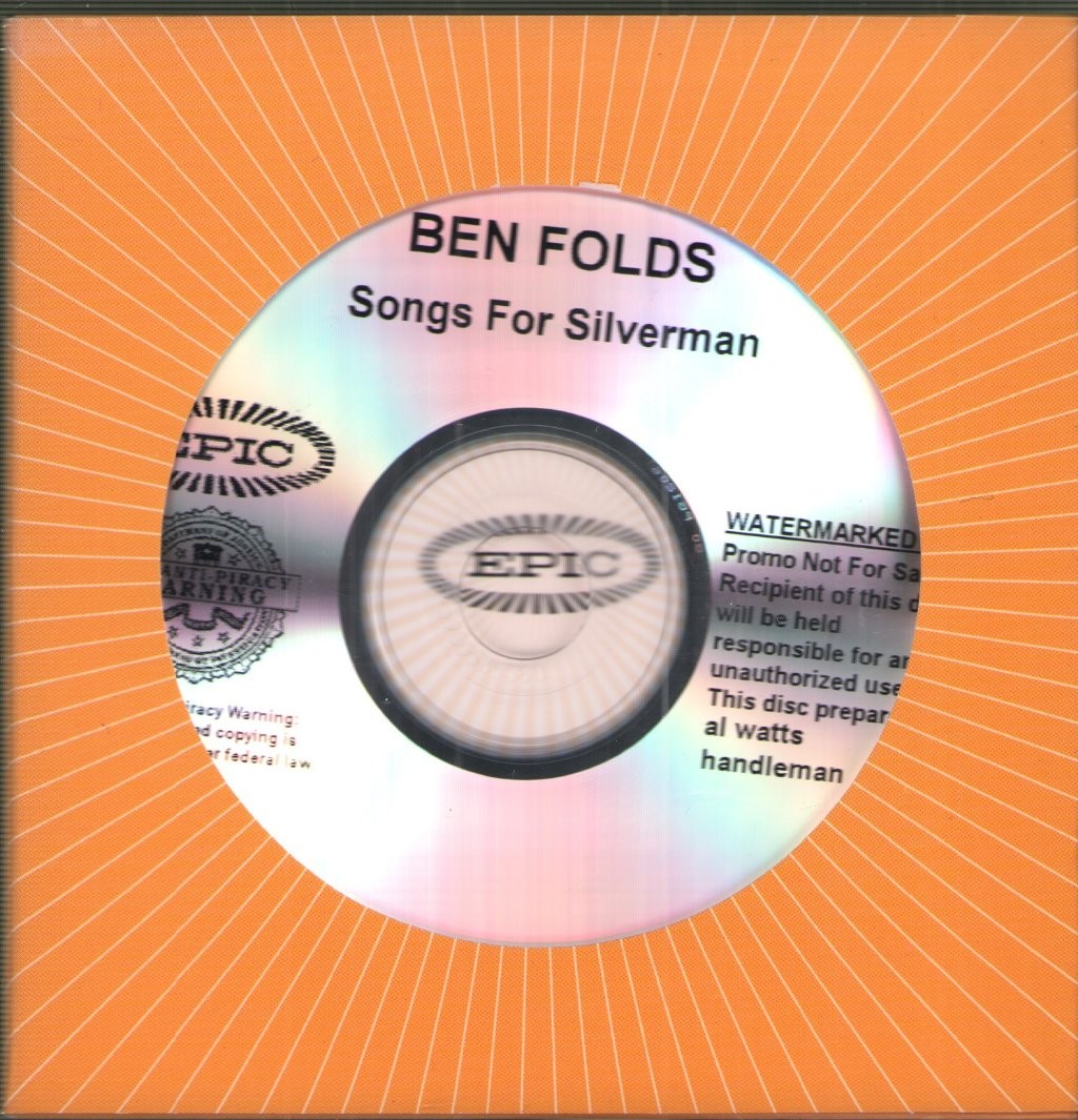 Ben Folds Songs For Silverman CDr Promo UK Epic Promo Con Etichetta Info Die Cut