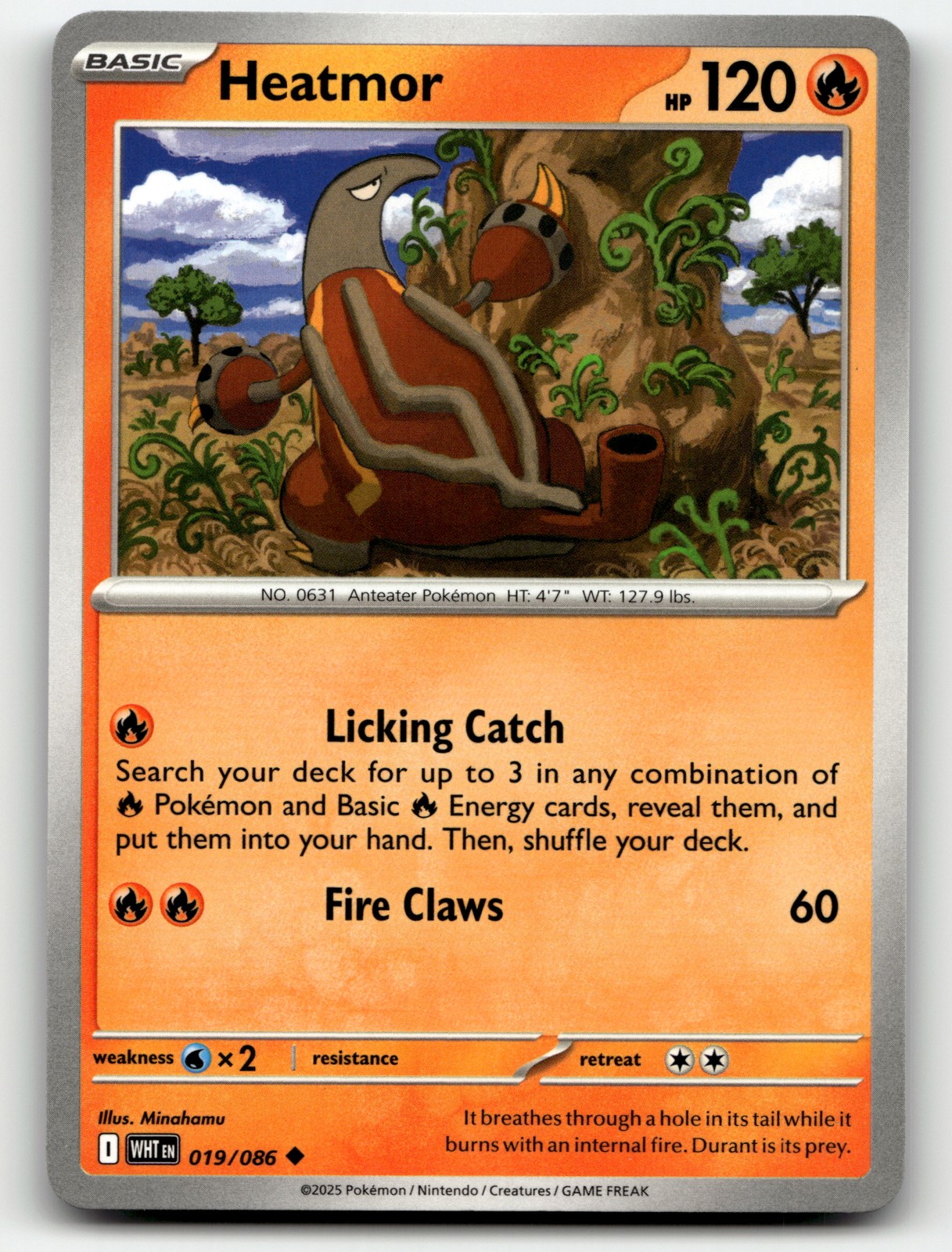 Heatmor 19/86 White Flare Uncommon Pokemon TCG [LP]