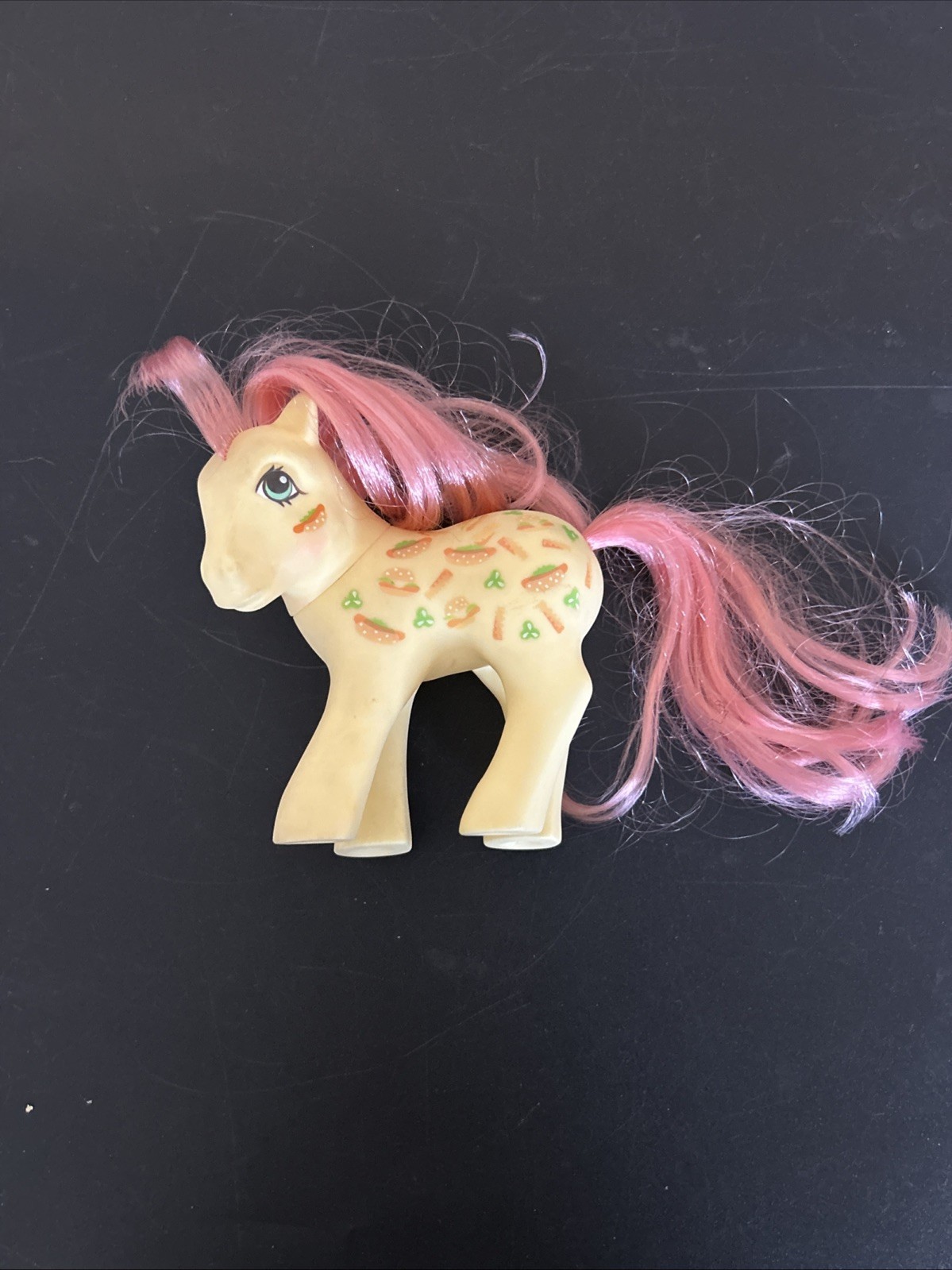 Vintage G1 1987 Due volte come fantasia MUNCHY My Little Pony MLT hamburger hot dog cibo