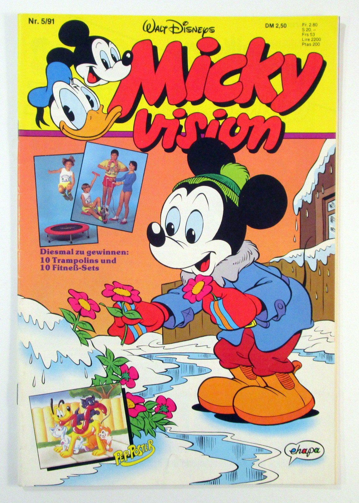 Topolino Vision 2. Serie quaderno 5 del 1991 con poster e pagina pieghevole Ehapa Editore Z 1