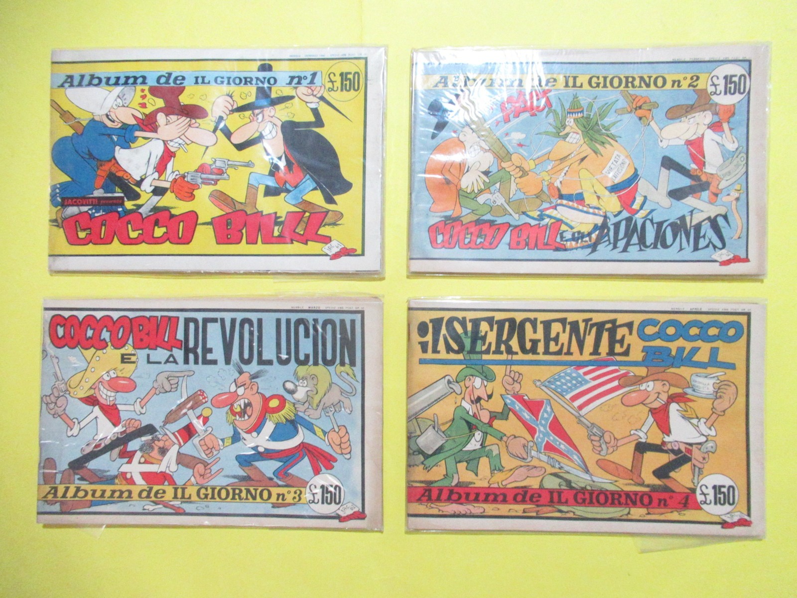 ALBUM DE IL GIORNO COCCO BILL 1/8 COMPLETA COCCOBILL JACOVITTI 1962 No tex zagor
