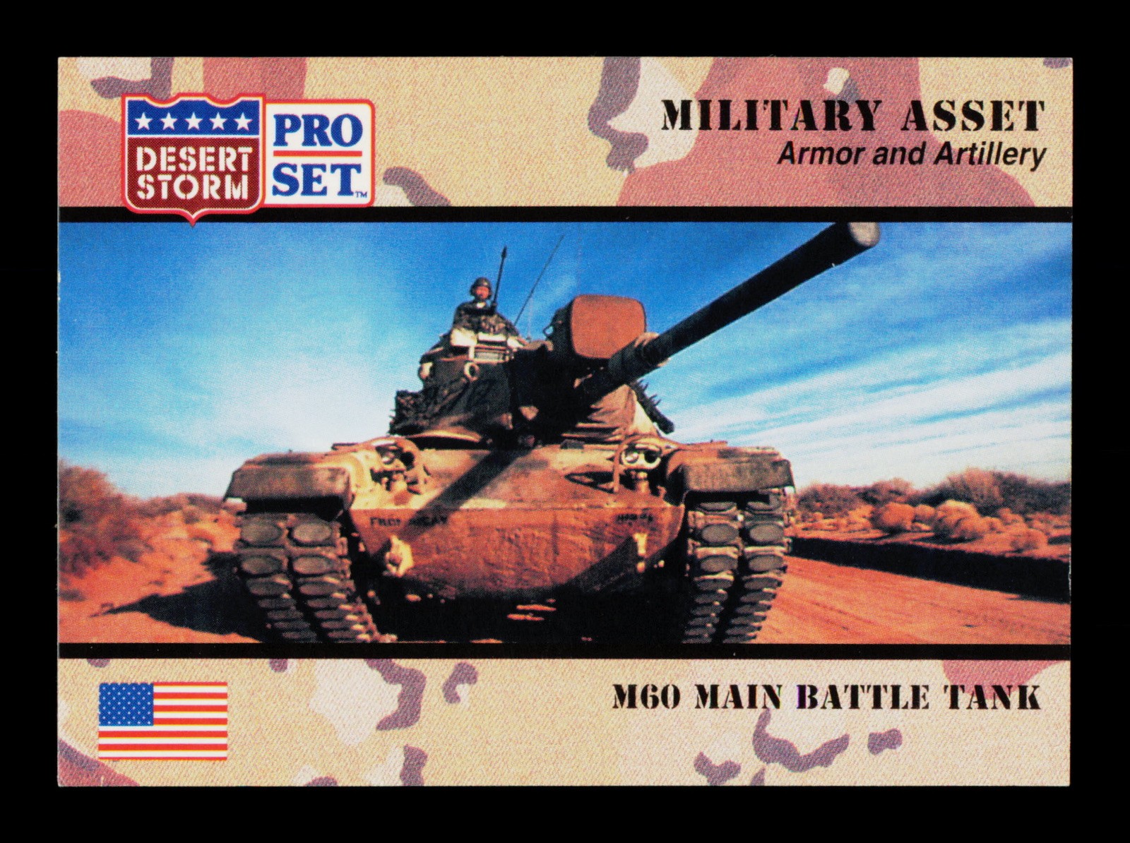 M60 Main Batter Tank 211 Desert Storm Pro Set 1991 Trading Card