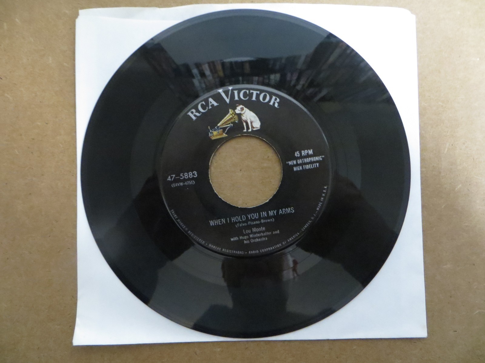 Lou Monte – When I Hold You In My Arms - 1954 - RCA Victor 47-5883 7" Single VG+