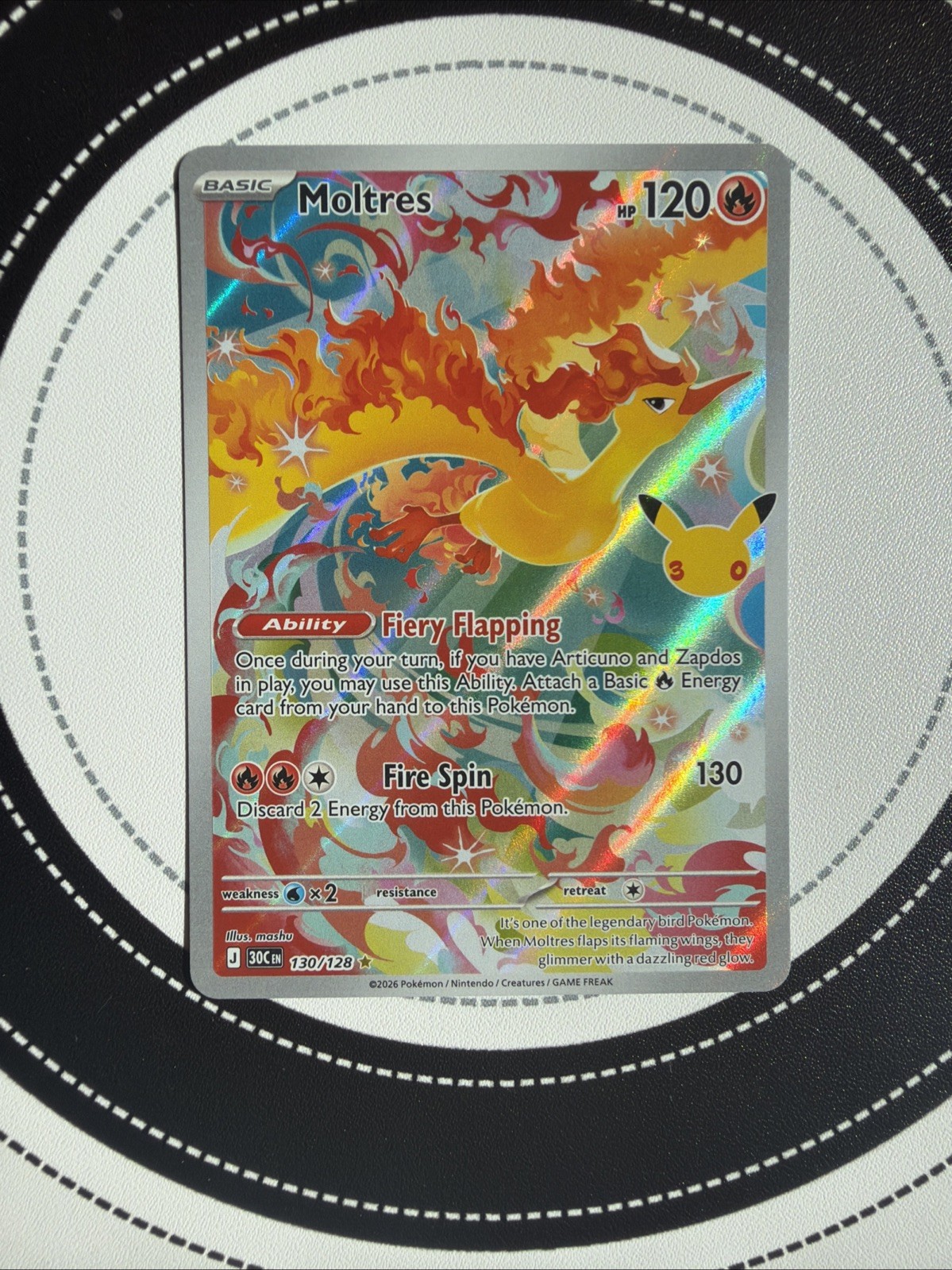 Moltres Holofoil Illustrazione Rara 130/128 30C Near Mint NM Pokemon IT