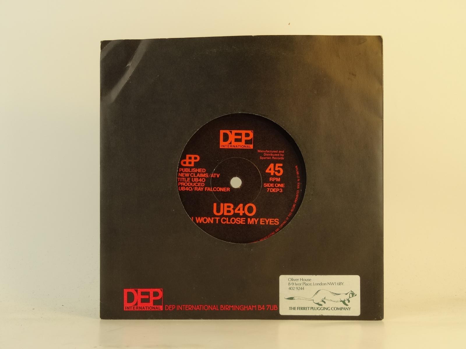 UB40 I WON'T CLOSE MY EYES (56) 2 Track 7" Single plus Company Sleeve DEP INTERN