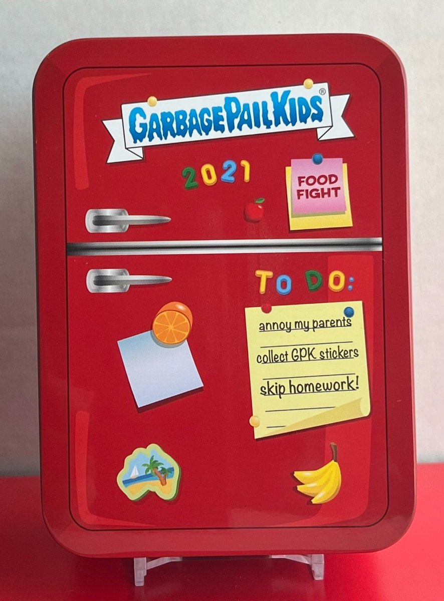 Topps Garbage Pail 2021 Bambini VUOTO Collezionisti Tin Rosso con 1 PICCOLA ammaccatura sul tappo finale